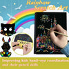 Scratch Paper Art Set for Kids: 50 Sheets Magic Black Scratch Art Paper Cards with 4 Stencils 5 Wooden Stylus, Gifts for Kids Ages 3-12 Girls Boys Birthday Christmas Party Favors Travel Toys